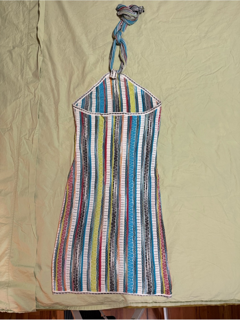 Missoni.  Striped Multicolor Crochet Midi halter dress.  Size small. - Picture 2 of 3